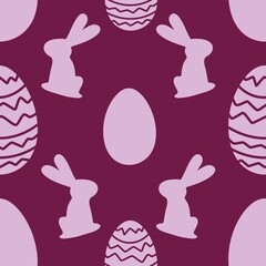 Easter seamless eggs and bunnies pattern for fabrics and textiles and packaging and gifts and cards and linens and kids 