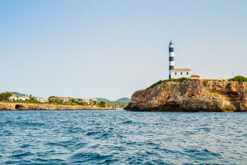 Fototapeta na wymiar Lighthouse Far de Portocolom, Mallorca, Spain