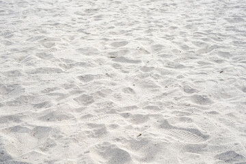 Sea beach sand with foot print texture background