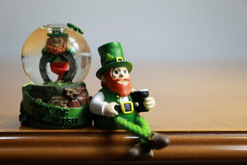 figurines of saint patricks day, to bring luck and have a reminder of the 
party with lots of ireland beer, for home decoration