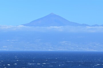 
The Teide volcano in Tenerife, seen from the coast of the island of La Gomera, in the Canary Islands, Spain
