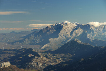 mountains in the morning