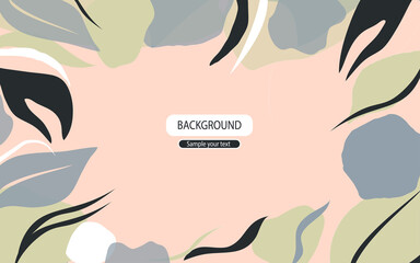 Abstract  card. Hand drawn illustration of an background. Invitation card. abstract floral background. Business card