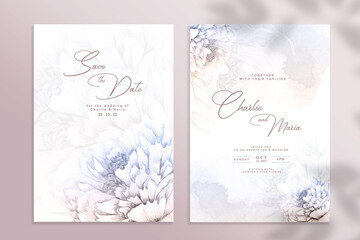 Double Sided Watercolor Wedding Invitation Template