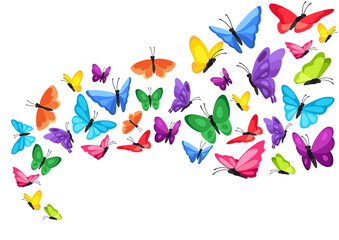 Obraz na płótnie Canvas Background design with decorative butterflies. Colorful abstract insects.