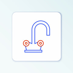 Line Water tap icon isolated on white background. Colorful outline concept. Vector