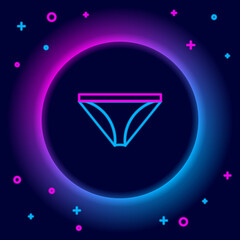 Glowing neon line Men underpants icon isolated on black background. Man underwear. Colorful outline concept. Vector