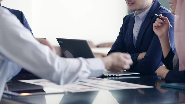 Group of multi racial people meeting in the office. Global business. Teamwork of business. Diversity.