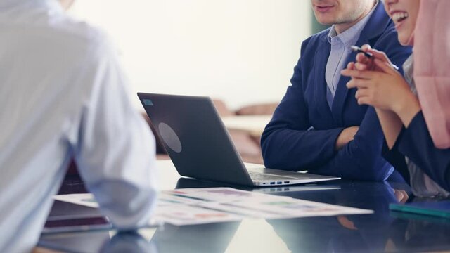 Group of multi racial people meeting in the office. Global business. Teamwork of business. Diversity.