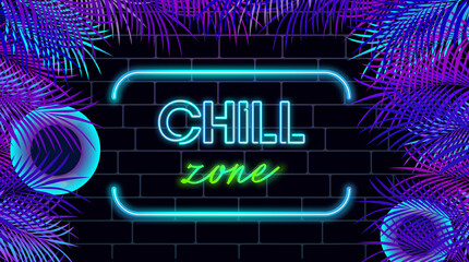 neon text chill zone background