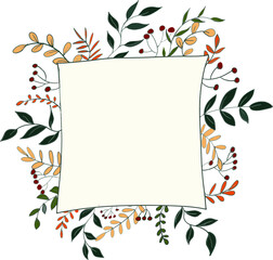 Leaves and Berry Greeting Card