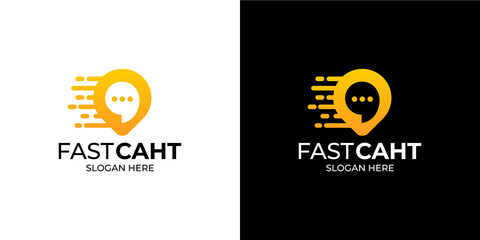 fast chat logo set with modern style