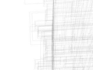 Abstract architecture design 3d illustration