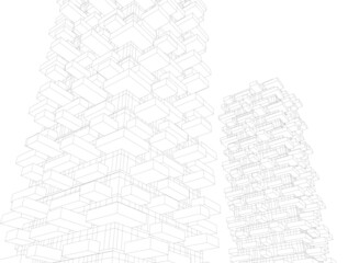 Fototapeta premium Abstract architecture design 3d illustration