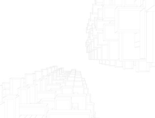 Abstract architecture design 3d illustration