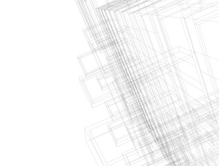 Abstract architecture design 3d illustration