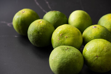Group of lime Fruits with dark background