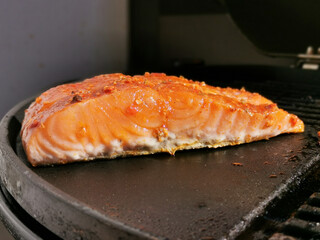 Backing some fish on an electric barbecue