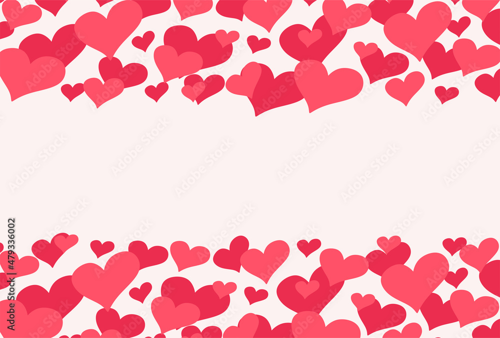 Poster simple valentine background with seamless love and waving line pattern and some copy space area