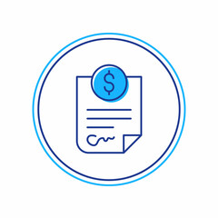 Filled outline Contract money icon isolated on white background. Banking document dollar file finance money page. Vector