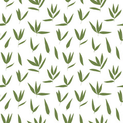 Obraz premium Eucalyptus simple leaves vector seamless pattern background