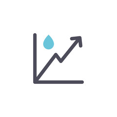 Water growing line icon. Arrow, drop, water. Stock Vector illustration isolated on white background.