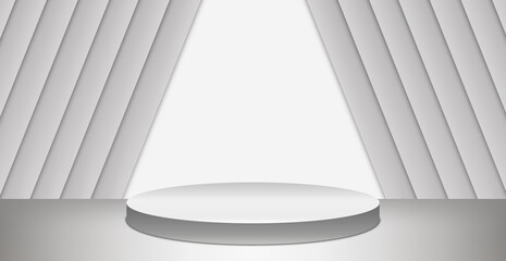 Light gray panoramic abstract background pedestal - Vector