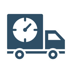 Delivery truck and clock icon