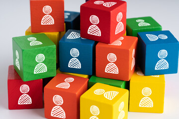 Business & HR icon on colorful jigsaw puzzle