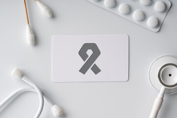 Plain name card with Medical icon on white monotone background