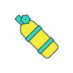 Filled outline Aqualung icon isolated on white background. Oxygen tank for diver. Diving equipment. Extreme sport. Diving underwater equipment. Vector