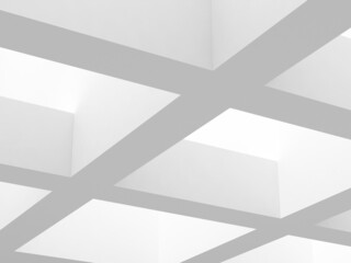 Abstract minimal architectural background. White skylight frame 3d