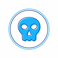 Filled outline Skull icon isolated on white background. Happy Halloween party. Vector