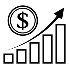 Dollar Flat Icon Isolated On White Background