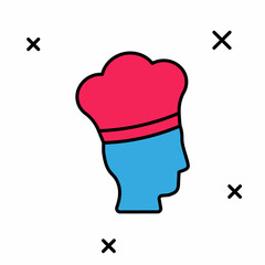 Filled outline Italian cook icon isolated on white background. Vector