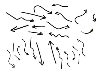 Set of hand drawn arrows. Arrows doodle set