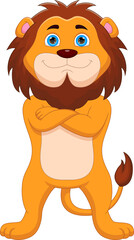 cartoon cute lion on white background