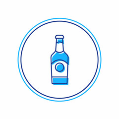 Filled outline Beer bottle icon isolated on white background. Vector