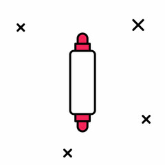 Filled outline Rolling pin icon isolated on white background. Vector