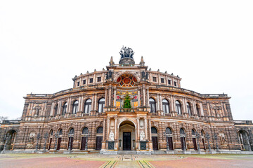 Fototapeta premium Semperoper building, the state opera house in the old town of Dresden, Germany