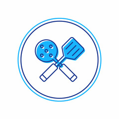 Filled outline Spatula icon isolated on white background. Kitchen spatula icon. BBQ spatula sign. Barbecue and grill tool. Vector