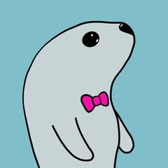 Cartoon illustration seal toy cute