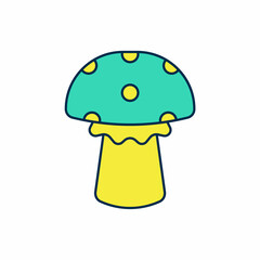 Filled outline Mushroom icon isolated on white background. Vector
