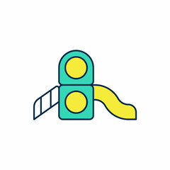 Filled outline Slide playground icon isolated on white background. Childrens slide. Vector