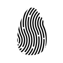 Fingerprint icon, Stroke vector illustration on a white background.