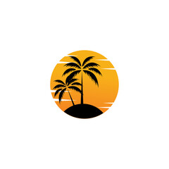 Fototapeta na wymiar sunset logo icon vector template.