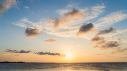 Naklejka na ściany i meble sunset sky over the sea in the evening