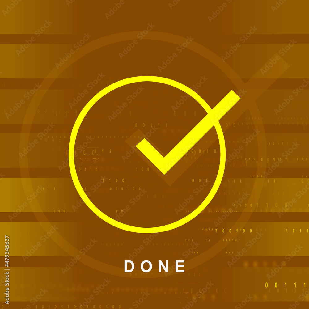 Poster 2d rendering checkbox tick illustration