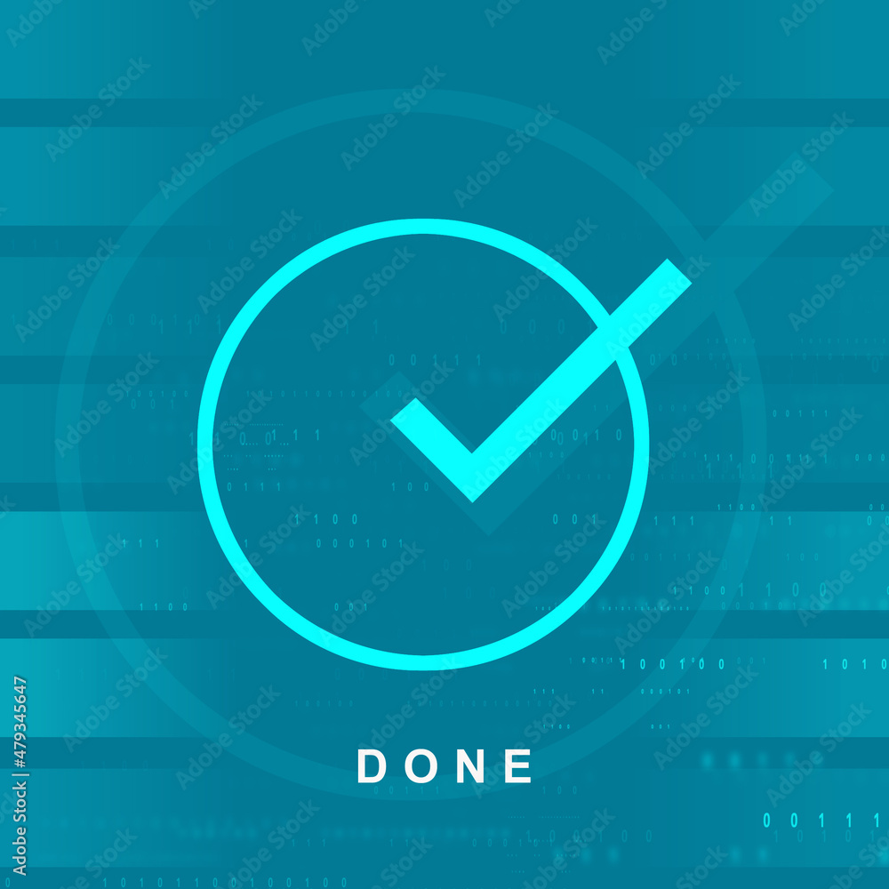 Poster 2d rendering checkbox tick illustration