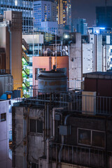 neon Tokyo city at night cityscape view architecture